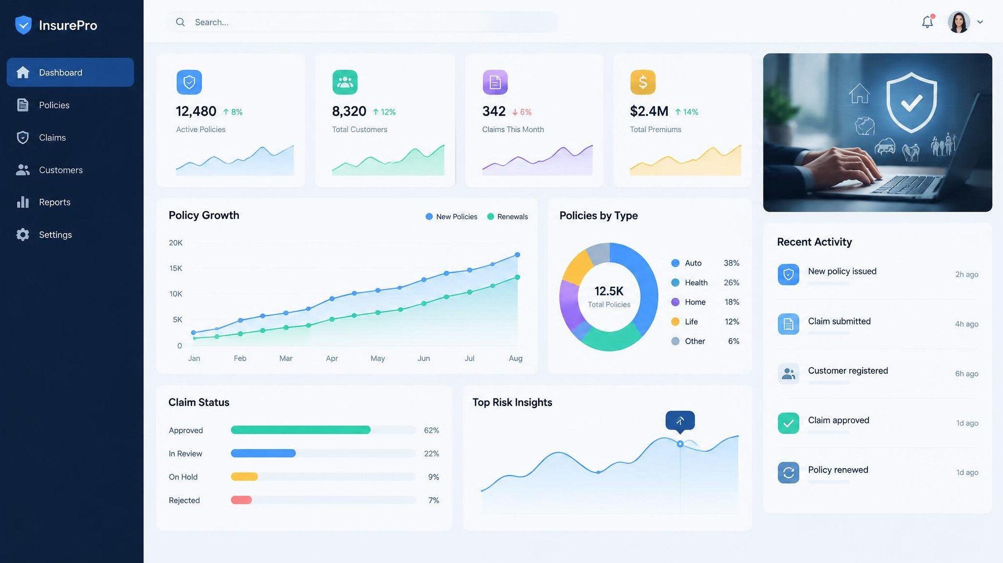 insurance software interface