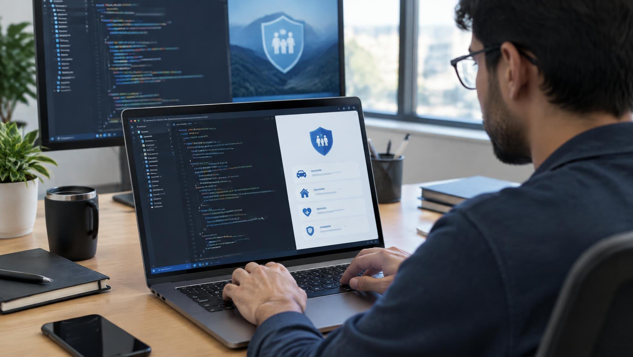 insurance software code on screen